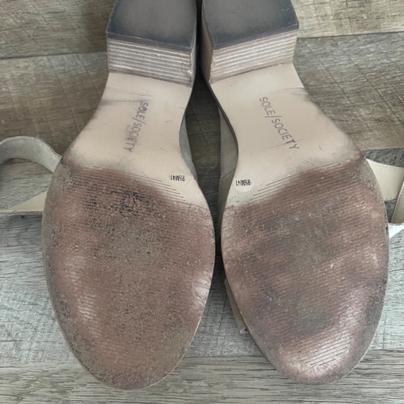 Sole Society suede block heeled sandals 9.5 - Picture 6 of 6